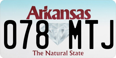 AR license plate 078MTJ