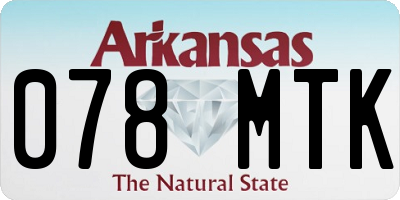 AR license plate 078MTK