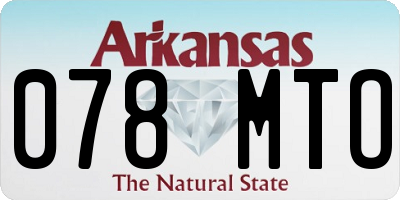 AR license plate 078MTO