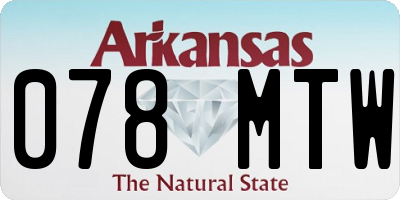 AR license plate 078MTW