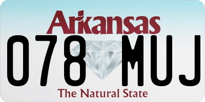 AR license plate 078MUJ