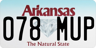 AR license plate 078MUP