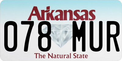AR license plate 078MUR