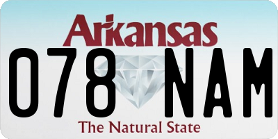 AR license plate 078NAM