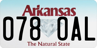 AR license plate 078OAL