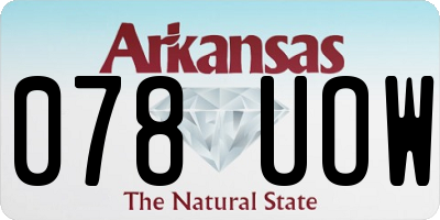 AR license plate 078UOW