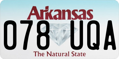 AR license plate 078UQA