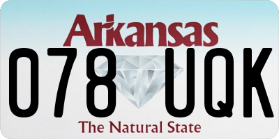 AR license plate 078UQK