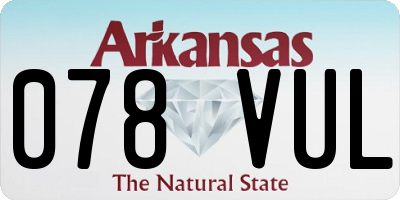 AR license plate 078VUL