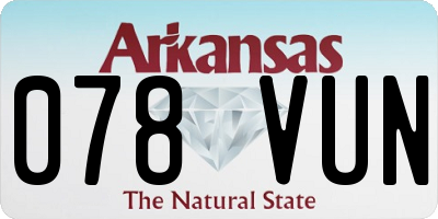 AR license plate 078VUN