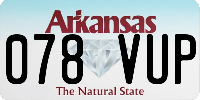 AR license plate 078VUP