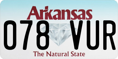 AR license plate 078VUR