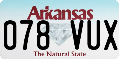 AR license plate 078VUX