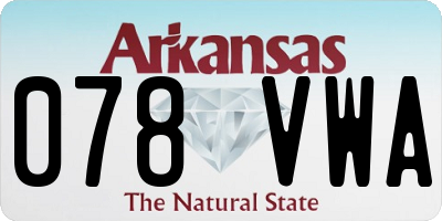 AR license plate 078VWA