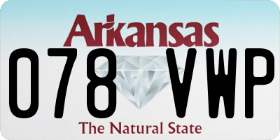 AR license plate 078VWP