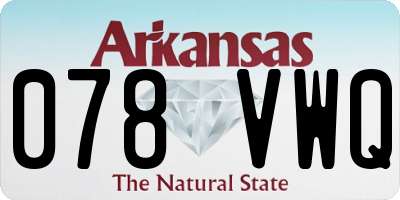 AR license plate 078VWQ