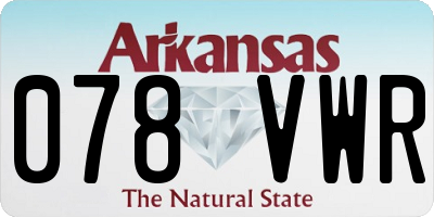 AR license plate 078VWR