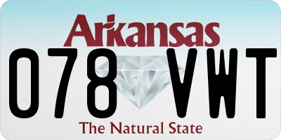 AR license plate 078VWT