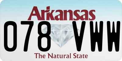 AR license plate 078VWW