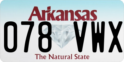 AR license plate 078VWX