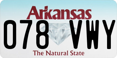 AR license plate 078VWY