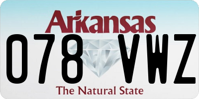AR license plate 078VWZ