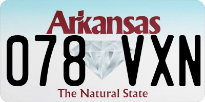 AR license plate 078VXN