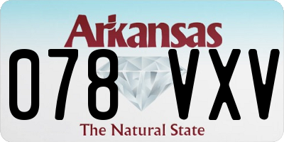 AR license plate 078VXV