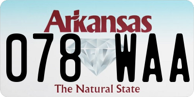 AR license plate 078WAA