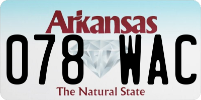 AR license plate 078WAC