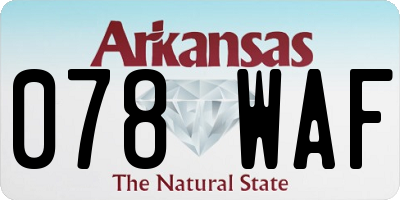 AR license plate 078WAF