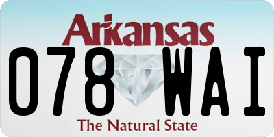AR license plate 078WAI