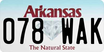 AR license plate 078WAK