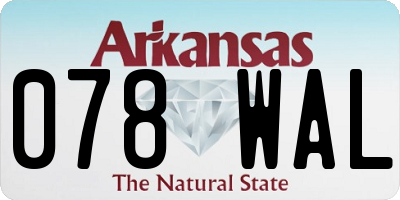 AR license plate 078WAL