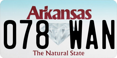 AR license plate 078WAN