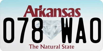 AR license plate 078WAO