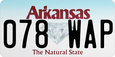 AR license plate 078WAP