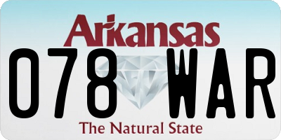 AR license plate 078WAR