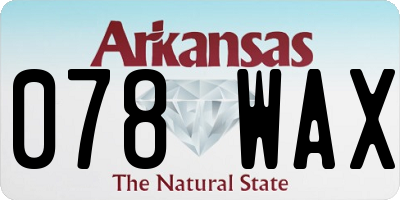 AR license plate 078WAX