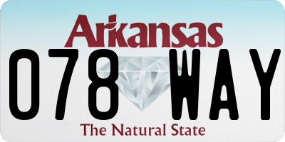 AR license plate 078WAY