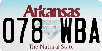 AR license plate 078WBA