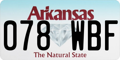 AR license plate 078WBF