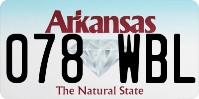 AR license plate 078WBL