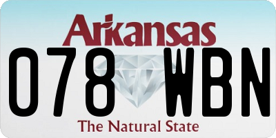 AR license plate 078WBN