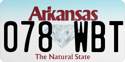 AR license plate 078WBT