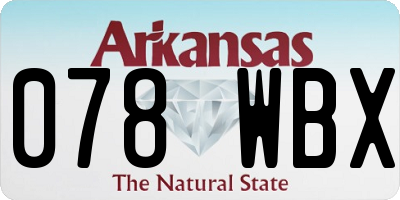 AR license plate 078WBX