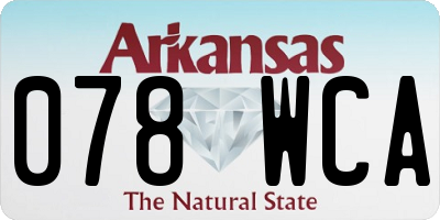 AR license plate 078WCA