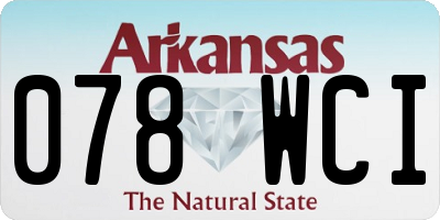 AR license plate 078WCI