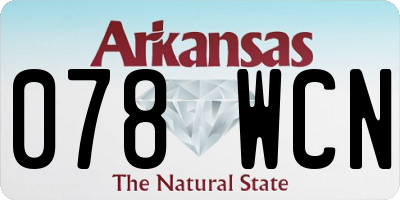 AR license plate 078WCN
