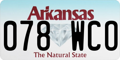 AR license plate 078WCO